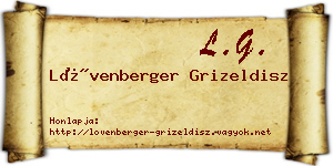 Lövenberger Grizeldisz névjegykártya